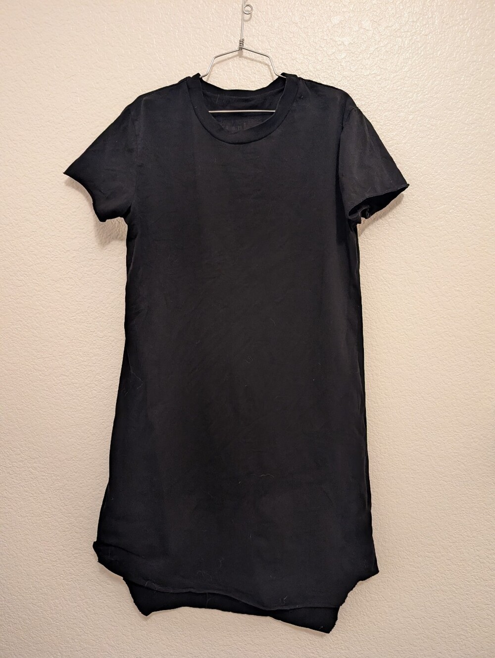 Frank & Eileen Women's Black Mini Harper Perfect Tee Dress Raw Hem Sz M Relaxed